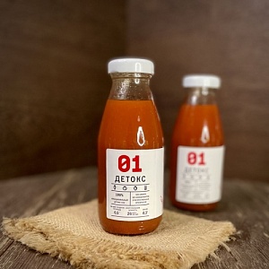 Сок детокс №1 (морковь, тыква, свекла, томат, сельдерей, базилик) 0,3 л