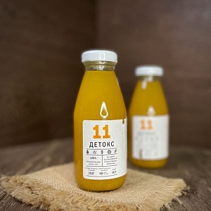 Сок детокс №11 (ананас, облепиха, морковь, тыква, имбирь ) 0,3 л